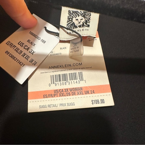 NWT Anne Klein faux wrap dress - size 3X - Picture 5 of 6